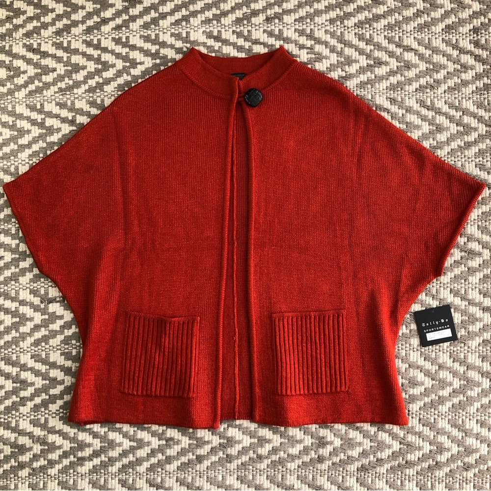 Tally-Ho single button short sleeve knit cardigan size large